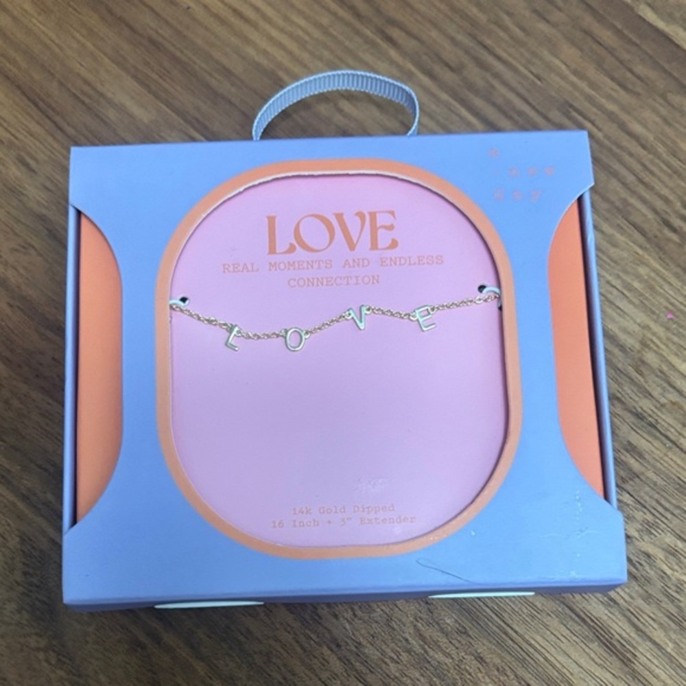 A New Day 14k Gold Dipped LOVE Necklace